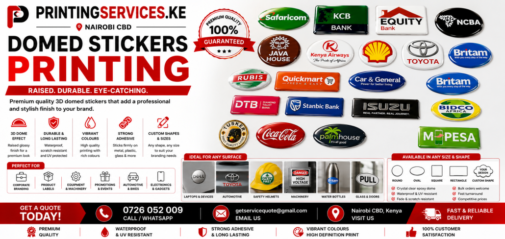 Domed Stickers Printing in nairobi Domed Stickers Printing in nairobi