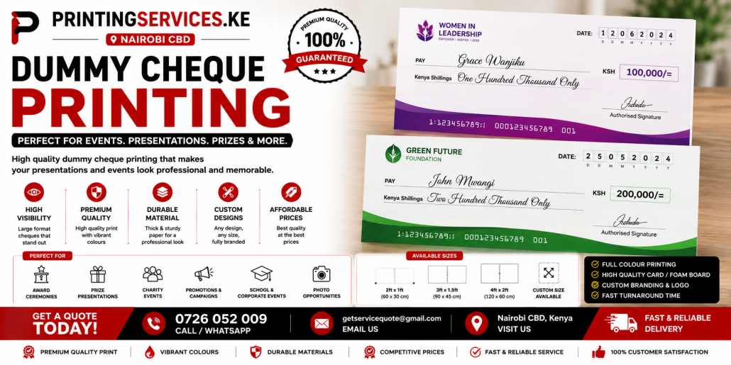Dummy Cheque Printing in nairobi Dummy Cheque Printing in nairobi