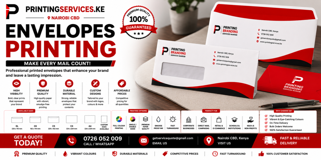 Envelopes Printing in nairobi Envelopes Printing in nairobi