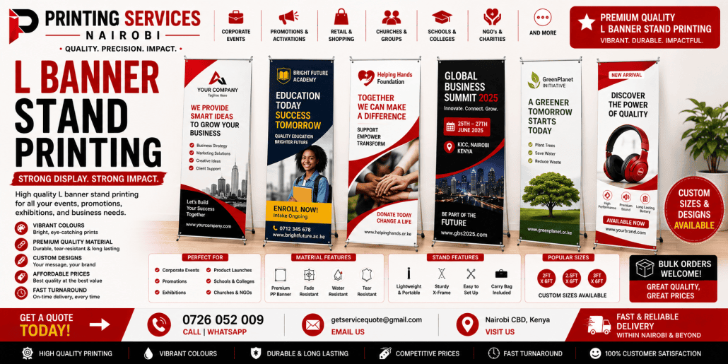 L Banner Stand Printing