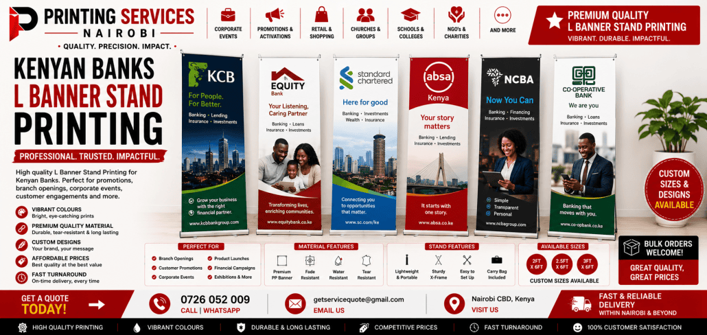 L Banner Stand Printing in nairobi