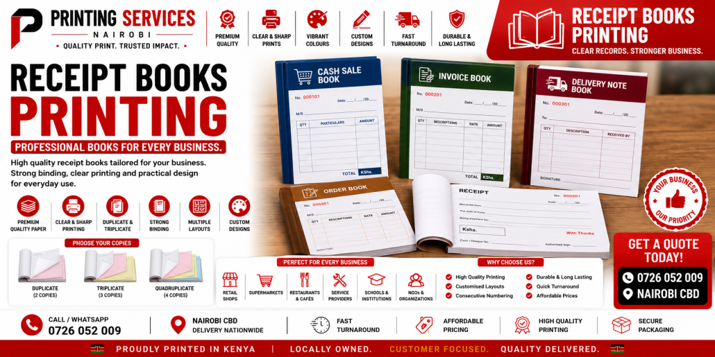 Receipt Books Printing in nairobi Receipt Books Printing in nairobi