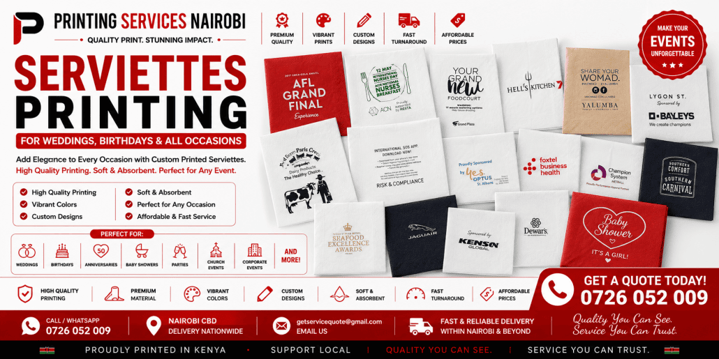 Serviettes Printing in nairobi