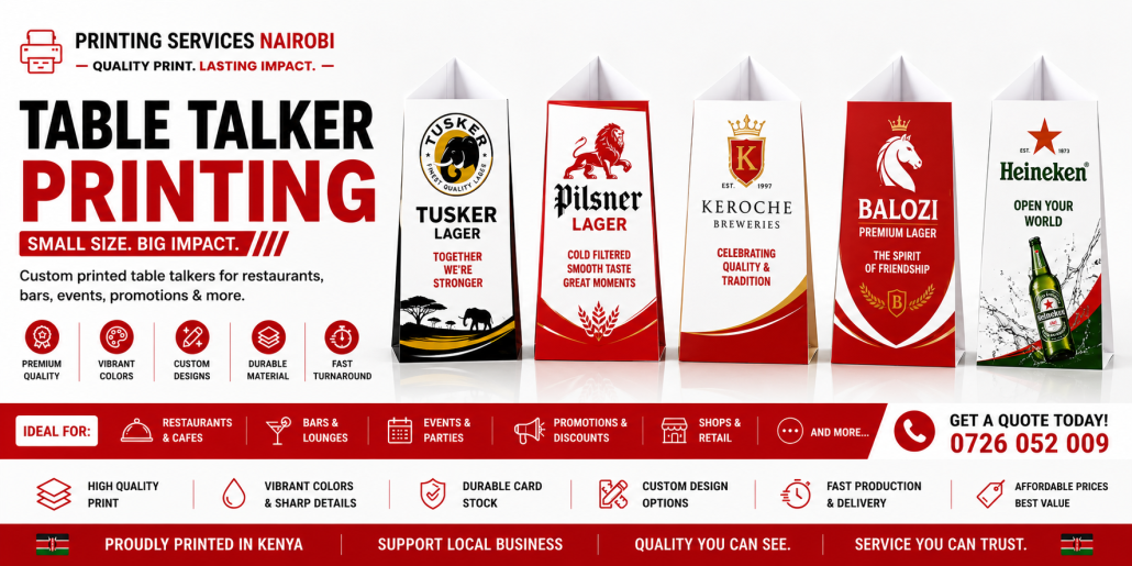 Table Talker Printing in nairobi Table Talker Printing in nairobi