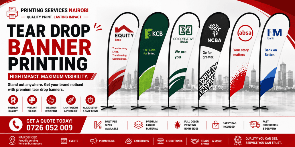 Tear Drop Banner Printing in nairobi