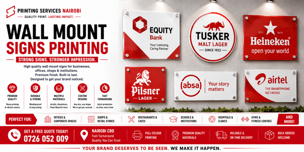Wall Mount Signs Printing Wall Mount Signs Printing